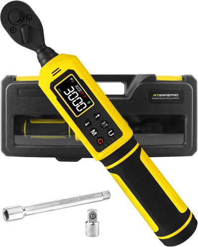 Miniatura 13 de ATsafepro Llave Dinamométrica Digital - Impulsor de 1/2 Pulgada y 5.1-340Nm (3.8-250.8 ft-lb), Llave Dinamométrica de Servicio Pesado con Zumbador