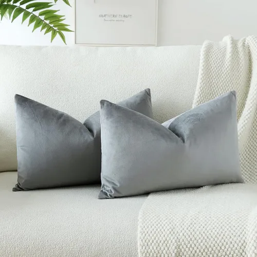 Miniatura 55 de OTOSTAR Fundas de almohada decorativas de terciopelo suave, funda de cojín cuadrada sólida, fundas de almohada para decoración del hogar, fundas