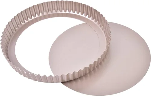 Miniatura 10 de Sartén rectangular para tartas de 13 pulgadas con parte inferior suelta extraíble, antiadherente, oblongo para hornear en horno (dorado champán)