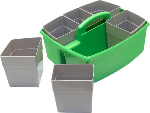 Miniatura 4 de Storex, clasificador grande para manualidades para salón de clases con tazas, 13 x 11 x 6.575 pulgadas, verde, caja de 2 unidades (00983A02C)