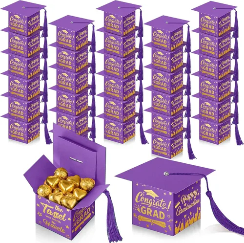 Miniatura 19 de TaoBary 30 cajas de dulces de graduación 2026, decoraciones de graduación, regalos de fiesta, caja de gorra de graduación con borla para suministros