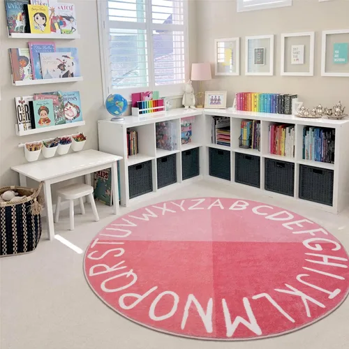 Miniatura 17 de LIVEBOX ABC Play Room - Alfombra redonda para niños, alfombra grande y colorida para guardería, alfombra de área de arcoíris para aula, alfombras