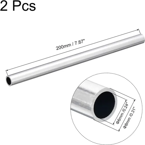 Miniatura 18 de uxcell Tubo Redondo de Aluminio 6063, 10 mm DE 6 mm DI 200 mm Longitud Tubo para Proyectos de Industria DIY, 2 Piezas