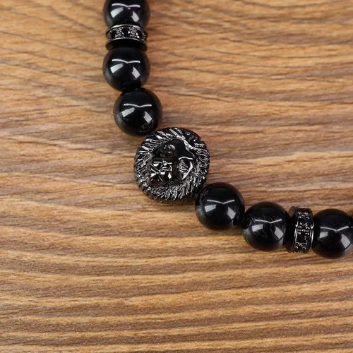 Miniatura 4 de COAI Pulsera de león con cuentas de piedra para hombres y mujeres, Piedra