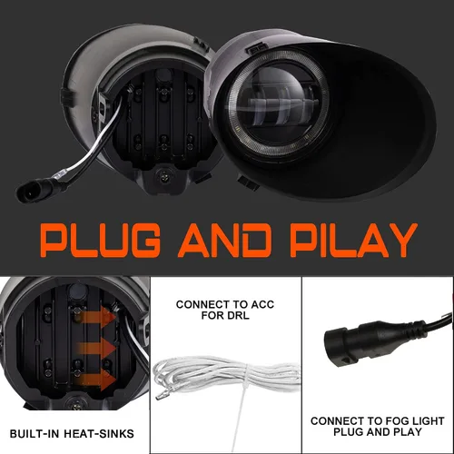Miniatura 4 de DRFG Luces antiniebla LED con luces diurnas Compatibles para Toyota Tundra 2007 2008 2009 2010 2011 2012 2013, Conjunto de luces antiniebla Sequoia
