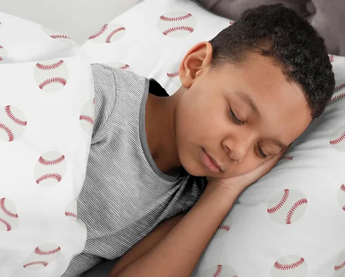 Miniatura 3 de Sweet Jojo Designs Juego de edredón individual de 2 piezas (deportes con parches de béisbol) para niños, ropa de cama para niños, ropa de cama
