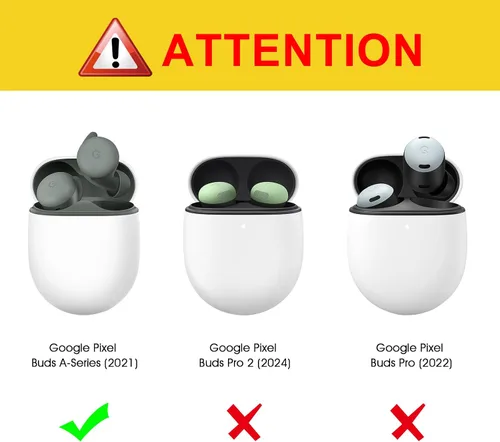 Miniatura 2 de CaseBot Funda para Pixel Buds Serie A 2021 y Pixel Buds 2 (2020), protección resistente [LED frontal visible] (negro)