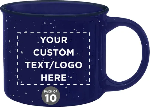 Miniatura 23 de DISCOUNT PROMOS Tazas de café personalizadas de cerámica para fogata, 13 onzas, juego de 10/50/100, paquete personalizado a granel, perfecto