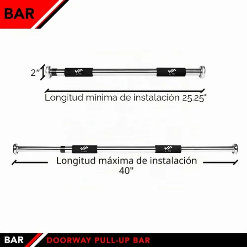 Miniatura 2 de JFIT Deluxe Multi Exercise Doorway Pull-Up Bar with Comfort Grips, 40-Inch