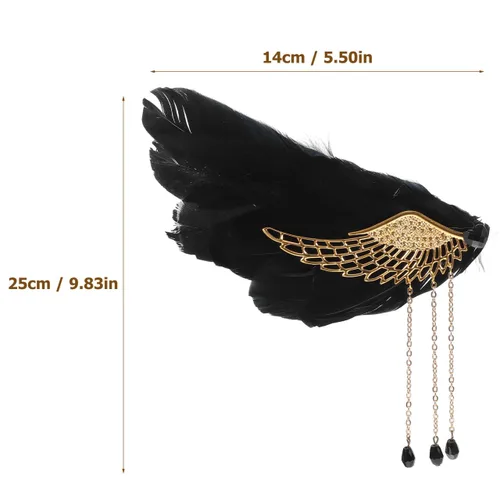 Miniatura 2 de Beaupretty Pinzas de pelo de ángel para adolescentes, niñas y mujeres, accesorios para el cabello de boda con borla para fiestas de vacaciones