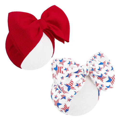 Miniatura 10 de Diademas de arco iris para el pelo para bebés, niñas, 2 unidades, recién nacidos, niños pequeños, accesorios para el cabello, lazo para la cabeza