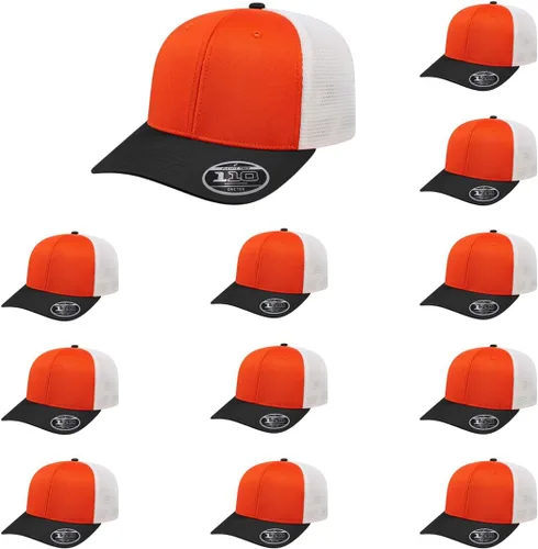 Miniatura 86 de Cap America i8502 Flexfit 110 Premium - Gorra de camionero de perfil medio con 6 paneles de malla trasera con protección UV y cierre ajustable Azul