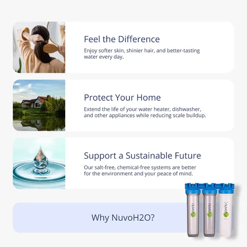 Miniatura 6 de NuvoH2O Cartucho de repuesto para sistema de trío para todo el hogar, avanzado sistema de filtro de agua de 3 etapas con filtro de cítricos sin sal