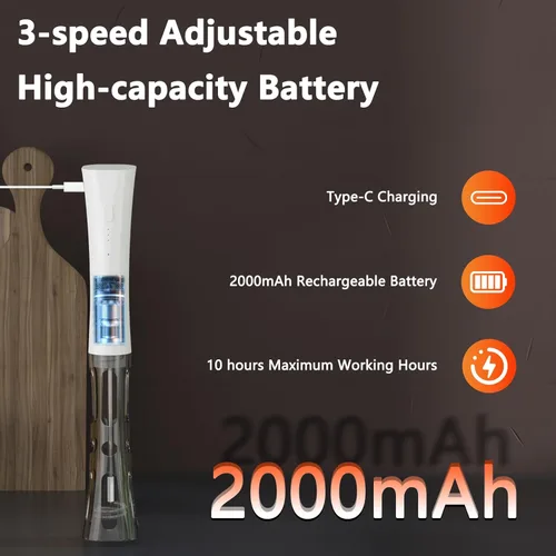 Miniatura 4 de Varita espumadora de leche de mano para café, mezclador de bebidas recargable de 2000 mAh con soporte, batidor de espuma eléctrica fría, 3