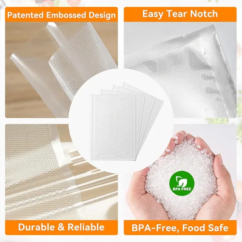 Miniatura 3 de Wevac Bolsas selladoras al vacío, 50 unidades (8 x 12 pulgadas), bolsas de almacenamiento de alimentos sin BPA, resistentes a pinchazos, seguras