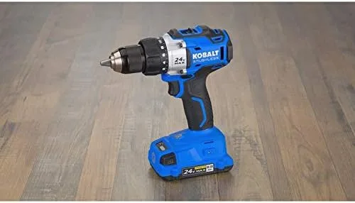 Miniatura 2 de Kobalt 24-Voltios Max Ión de litio (Li-ion) Taladro sin escobillas de 1/2 pulgada con batería y estuche blando.