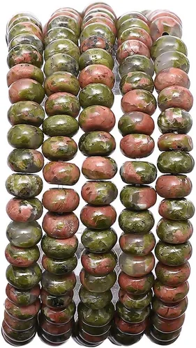 Miniatura 16 de BEADIA Cuentas Facetadas de Piedra Natural Amazonita Rondelle 3x4mm Cuentas Semipreciosas Sueltas para Hacer Joyas 38cm