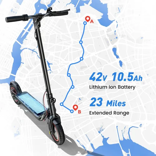 Miniatura 4 de Electric Scooter, 28/22 Miles Range, 28/23 MPH Speed, 10" Tire, 1000/500W Powerful Motor, Disc Brake & Smart APP, with Lights, Portable Foldable