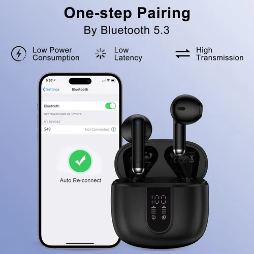Miniatura 5 de Samsung - Auriculares inalámbricos Bluetooth para Samsung Galaxy A16 5G A17 A36 A56 A26 S25 Ultra FE A15 A35, auriculares impermeables con micrófono