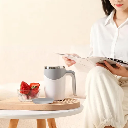 Miniatura 6 de Toycol Taza mezcladora giratoria con aislamiento automático automático y recargable - Taza de viaje USB para café/té/chocolate caliente/leche - 12.9