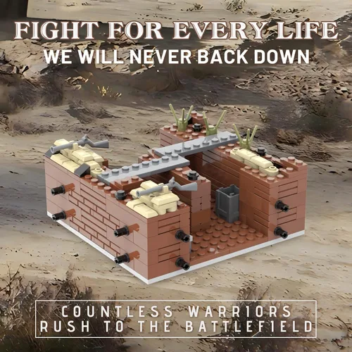 Miniatura 6 de WW2 Charge Point - Juego de bloques de construcción militares (221 piezas) adecuado para acción militar, minifiguras de combate, escenarios