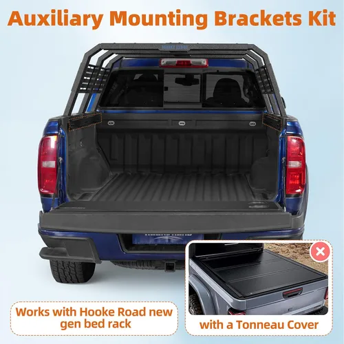 Miniatura 3 de Kit de Soportes de Montaje Auxiliares Hooke Road Compatible con 2015-2022 Chevrolet Chevy Colorado y GMC Canyon, Solo Funciona con Rack de Cama