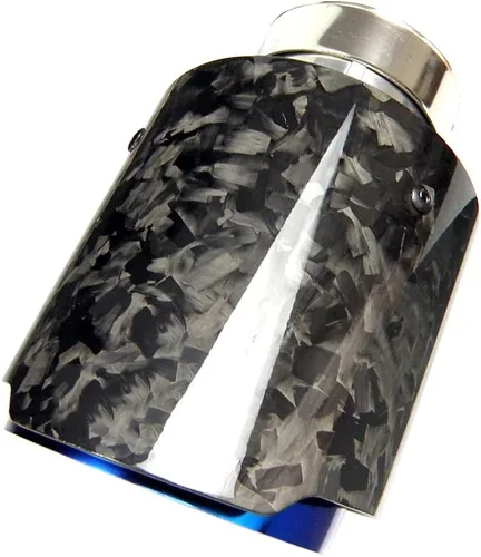 Miniatura 7 de CARMON Puntas de silenciador de tubo de escape de fibra de carbono forjada para automóvil con tubo de escape de acero inoxidable 304 azul quemado