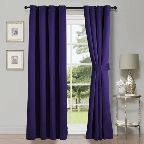 Miniatura 19 de HESTIN Juego de cortinas opacas de 4 piezas (incluye 2 paneles y 2 alzapaños), cortinas opacas con aislamiento térmico sólido con ojales