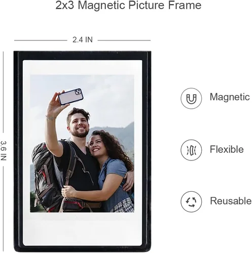 Miniatura 4 de Orga'Neat - Marco de fotos magnético de 2 x 3 para refrigerador de Fujifilm Instax Mini película instantánea, marcos magnéticos para nevera, pequeño