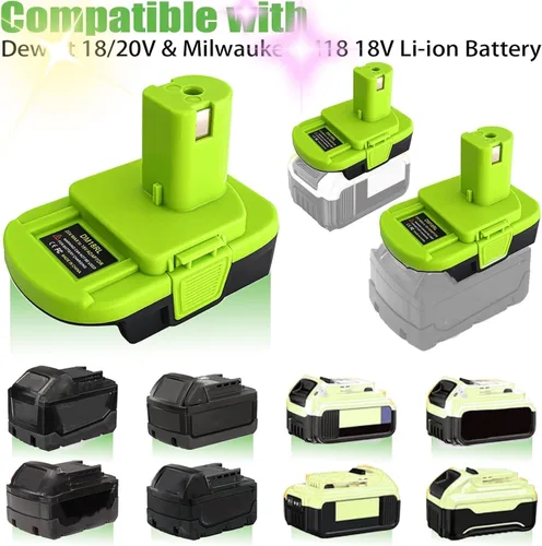 Miniatura 4 de Adaptador de batería DM18RL para Ryobi 18V Power Tool, convertidor de adaptador para Dewalt 20V y para batería Milwaukee M18 de 18 V para reemplazar
