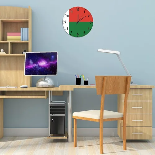 Miniatura 505 de Cheyan Reloj de pared con bandera de Canadá de 12 pulgadas, silencioso, sin tictac, de PVC, funciona con pilas, reloj redondo decorativo, regalo