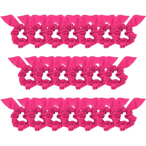 Miniatura 15 de Paquete de 20 coleteros de satén negro para mujer, lazos para el cabello grueso, bonitos coleteros con lazo para niñas, 20 accesorios para el cabello