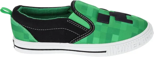 Miniatura 2 de Minecraft Zapatos sin cordones para niños pequeños, zapatos deportivos casuales para patinaje, forro polar verde con licencia oficial de star wars