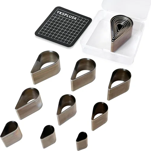 Miniatura 9 de Juego de perforadoras huecas de 9 piezas, 9 tamaños, forma de estrella, matrices de corte para cuero, herramienta de corte para manualidades