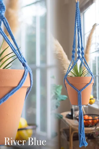 Miniatura 7 de Kit de macramé, hace 3 ganchos para plantas de bricolaje para adolescentes y adultos principiantes, suministros de manualidades para proyecto