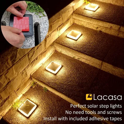 Miniatura 5 de Luces solares de cubierta, luz de muelle para calzada y pasarela, energía solar, para exteriores, escalera, camino, lámpara LED para patio trasero