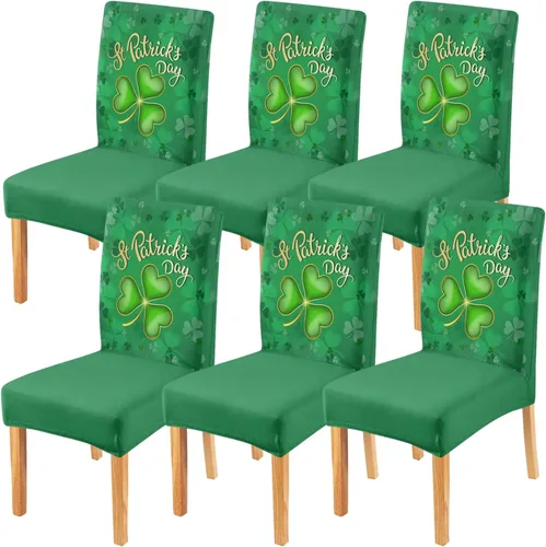 Miniatura 8 de Juego de 4 fundas para sillas de comedor de Pascua, fundas coloridas para sillas Parsons, conejos, conejos, fundas de asiento de silla