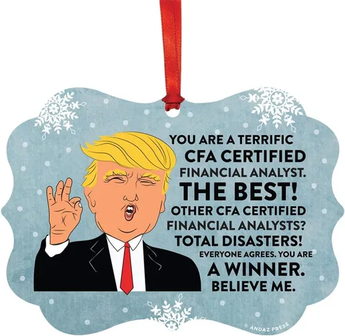 Miniatura 76 de Andaz Press Presidente Donald Trump Fancy Frame Recuerdo Adorno de Navidad Regalo de broma Ejecutivo de Cuenta, 1 paquete, Divertidas Ideas