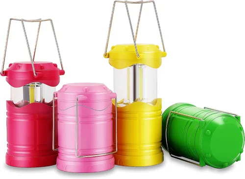 Miniatura 20 de Lichamp Linterna LED para campamento, paquete de 4 linternas alimentadas por batería para cortes de energía, luz colgante plegable portátil esencial