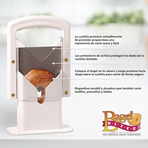 Miniatura 6 de Hoan The Original Bagel Guillotine Slicer - Rebanadora de Hoja de Acero Inoxidable de 9.25 Pulgadas - Cortador de Bagel Seguro, Eficiente y Fácil
