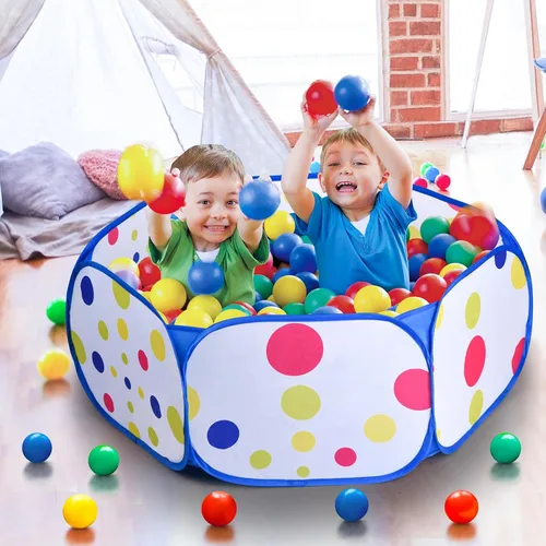 Miniatura 6 de Piscina de Pelotas para Niños, Tienda de Juego Emergente Azul Grande para Niños Pequeños de 1-3 Años Niñas y Niños para Juego Interior y Exterior