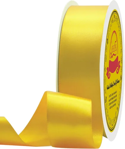 Miniatura 263 de Cinta de satén blanca antigua de doble cara de 1-1/2 pulgadas x 50 yardas, cinta de poliéster para envolver regalos, día de San Valentín, bodas