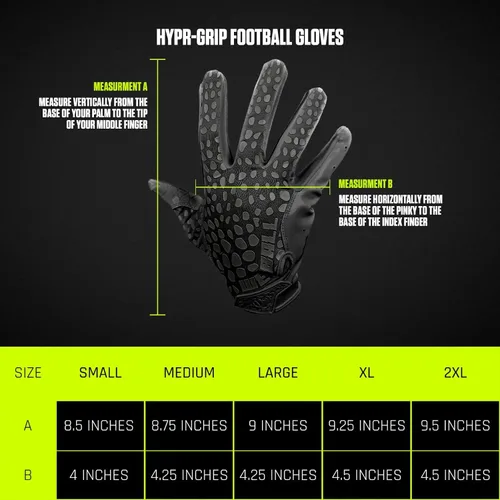 Miniatura 5 de We Ball Sports Hypr-Grip - Guantes de fútbol para hombre, guantes de silicona para receptor de palma