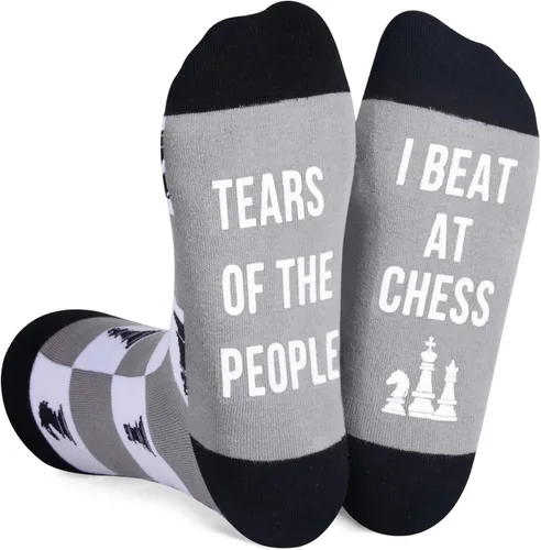 Zmart Calcetines unisex de ajedrez, regalos para amantes del ajedrez, regalos para jugadores de ajedrez, regalos temáticos de ajedrez, Las lágrimas