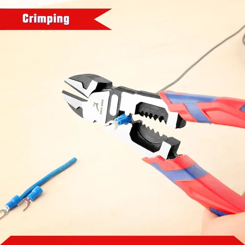 Miniatura 5 de Alicates de corte lateral diagonal de 9 pulgadas Pelacables Pelacables Multiuso Pelacables de alto apalancamiento Cortador Crimper Cortador Alicates