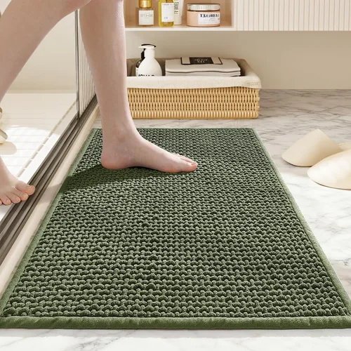 Miniatura 10 de Alfombras de baño antideslizantes lavables, alfombra de baño súper absorbente y delgada de secado rápido de pelo bajo para baño pequeño