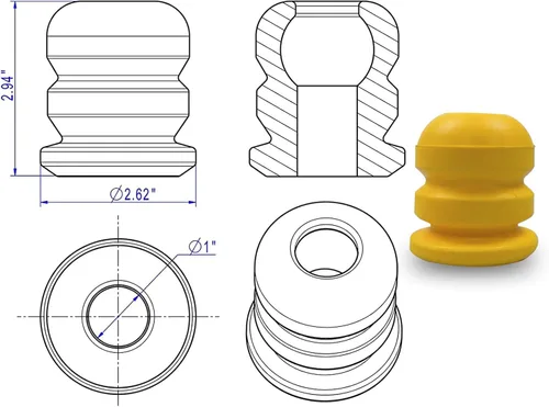 Miniatura 2 de Tope trasero de tope, parachoques de junta de eje para Wrangler JK 2007-2018 (1 par)