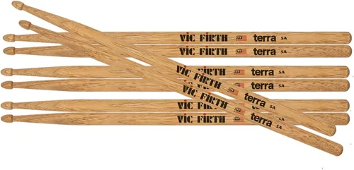 Miniatura 10 de Vic Firth 5ATN Terra - Baquetas de madera, punta de nailon, paquete de 4 pares
