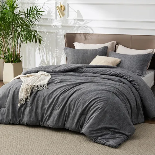 Miniatura 227 de Bedsure Juego de edredón Twin/Twin XL, ropa de cama suave beige para todas las estaciones, juego de cama teñido catiónico, 2 piezas, 1 edredón