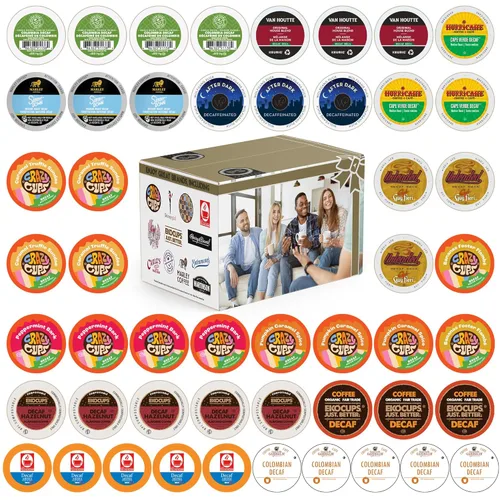 Miniatura 11 de Muestra de variedad de café, incluye cápsulas de café tostado oscuro, tostado medio y saborizado para máquinas Keurig K Cup, juego de regalo